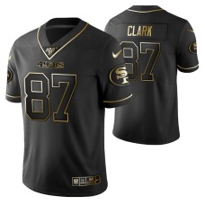 San Francisco 49ers Dwight Clark 100th Season Jersey Black Gold Logo Edition