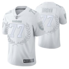 Las Vegas Raiders #77 Trent Brown Vapor Limited White Platinum Jersey