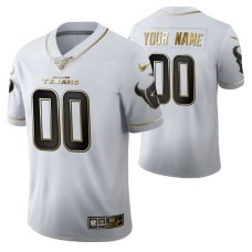 Houston Texans Custom 100th Season Jersey White Vapor Limited Golden Edition