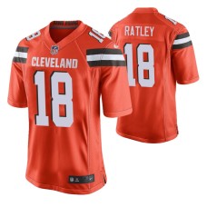 Men Cleveland Browns #18 Damion Ratley Orange Nike Game Jersey