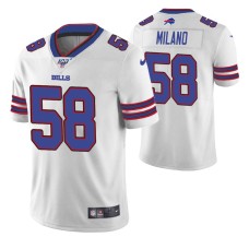 Men Buffalo Bills Matt Milano White 100th Season Vapor Limited Jersey