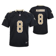 Youth New Orleans Saints #8 Archie Manning Black Nike Team Color Game Jersey