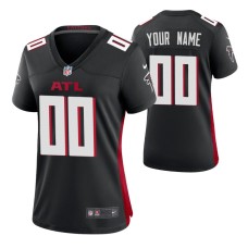 Custom Atlanta Falcons Black Game Jersey Women