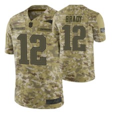 New England Patriots #12 Tom Brady Camo Limited 2018 Salute to Service Jersey Men