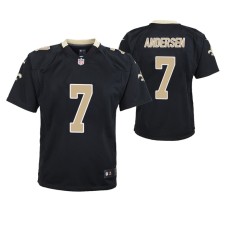 Youth New Orleans Saints #7 Morten Andersen Black Nike Team Color Game Jersey