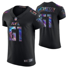 Men Atlanta Falcons Matt Hennessy #61 Vapor Elite Black Golden Edition Jersey