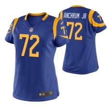 Los Angeles Rams Tremayne Anchrum Jr. Game #72 Royal Jersey