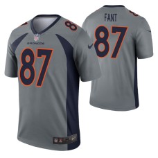 Men Noah Fant Denver Broncos Jersey Gray Inverted Legend Edition