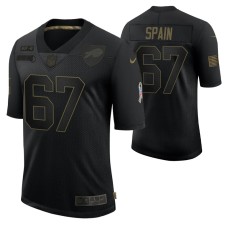 Buffalo Bills #67 Quinton Spain Black 2020 Salute To Service Limited Jersey