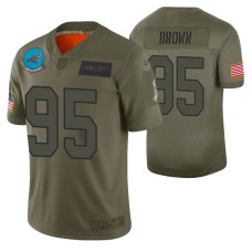 Panthers Derrick Brown 2019 Salute to Service #95 Olive Limited Jersey