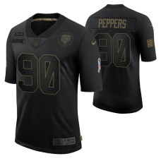 Chicago Bears #90 Julius Peppers Black 2020 Salute To Service Retired Limited Jersey