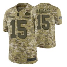 Kansas City Chiefs #15 Patrick Mahomes II Camo Limited 2018 Salute to Service Jersey Men