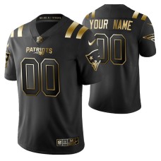 New England Patriots Custom Golden Edition Black Jersey