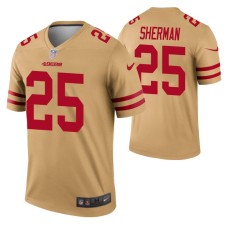 Men Richard Sherman San Francisco 49ers Jersey Gold Inverted Legend