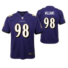 Youth Baltimore Ravens #98 Brandon Williams Purple Nike Team Color Game Jersey