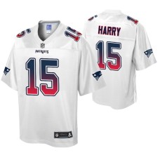 N'Keal Harry New England Patriots Fade Fashion White Authentic Jersey