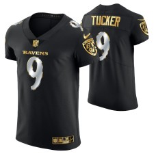 Baltimore Ravens Justin Tucker #9 Golden Edition Black Elite Jersey