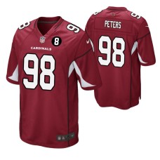 Arizona Cardinals Corey Peters #98 Cardinal Larry Wilson NO.8 Patch Game Jersey