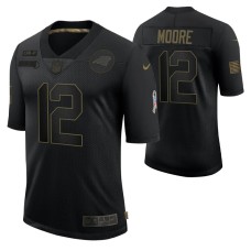 DJ Moore No. 12 Carolina Panthers Black Salute To Service 2020 Limited Jersey