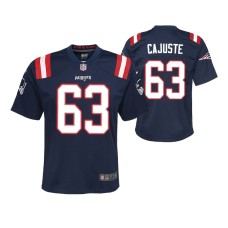 Youth New England Patriots Yodny Cajuste Game #63 Navy Jersey