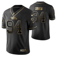 Men Carolina Panthers Efe Obada Black Golden Edition Vapor Untouchable Limited Jersey