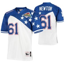 1994 Pro Bowl Dallas Cowboys #61 Nate Newton White Blue Authentic NFC Jersey