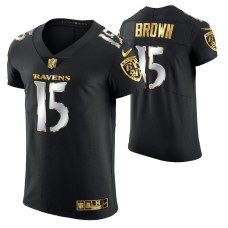 Baltimore Ravens Marquise Brown #15 Golden Edition Black Elite Jersey