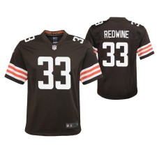 Youth Cleveland Browns Sheldrick Redwine Game #33 Brown Jersey