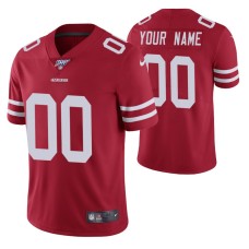 San Francisco 49ers Custom Scarlet 100th Season Vapor Limited Jersey