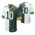 Men Green Bay Packers Jordan Love #10 Split Green White Two Tone Game Jersey