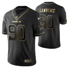 Dallas Cowboys Demarcus Lawrence 100th Season Jersey Black Gold Logo Edition