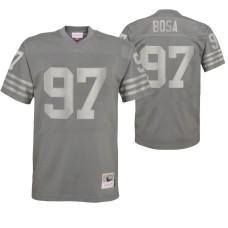 Men San Francisco 49ers Nick Bosa Metal Replica Charcoal Jersey