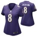 Women Baltimore Ravens Lamar Jackson #8 Game Purple Jersey