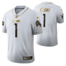 Detroit Lions Jeff Okudah Golden Edition White Vapor Limited Jersey