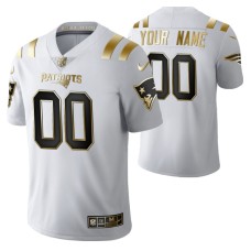 New England Patriots Custom Golden Edition White Jersey