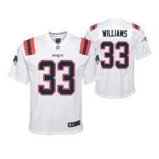 Youth New England Patriots Joejuan Williams Game #33 White Jersey