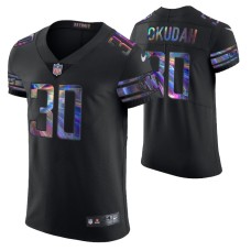 Detroit Lions Jeff Okudah #30 Vapor Elite Black Golden Edition Jersey