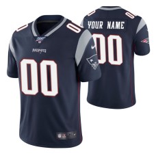 New England Patriots Custom Navy 100th Season Vapor Limited Jersey