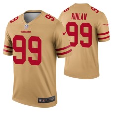 Men #99 Javon Kinlaw San Francisco 49ers Gold Inverted Legend Jersey