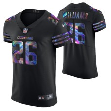 Cleveland Browns Greedy Williams Jersey Golden Edition Holographic Vapor Elite Black