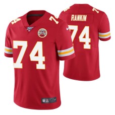 Men Kansas City Chiefs Martinas Rankin Red 100th Season Vapor Limited Jersey