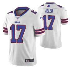 Men Buffalo Bills Josh Allen White 100th Season Vapor Limited Jersey