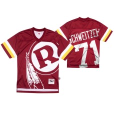 Washington Redskins #71 Wes Schweitzer Big Face Burgundy Jersey