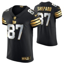 Men New York Giants Sterling Shepard Golden Edition Black Elite Jersey