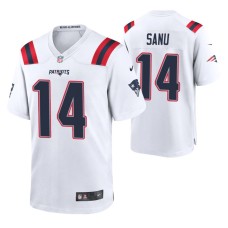 Men New England Patriots Mohamed Sanu #14 Game White Jersey