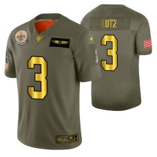 NFL 100th Season New Orleans Saints Wil Lutz Men 2019 Salute to Service Jersey