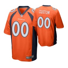 Men Denver Broncos #00 Custom Orange Nike Game Jersey