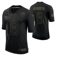 Los Angeles Chargers Lance Alworth #19 Black 2020 Salute To Service Retired Limited Jersey