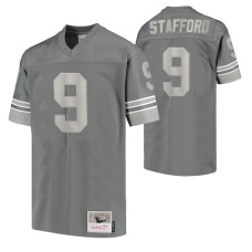 Youth Matthew Stafford Detroit Lions Vintage Charcoal Metal Replica Jersey