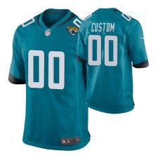 Men Jacksonville Jaguars #00 Custom Teal Nike Game Jersey